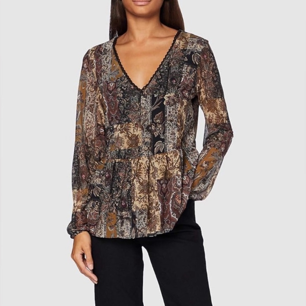 Desigual Long Sleeve Chiffon Gorgeous Blouse
